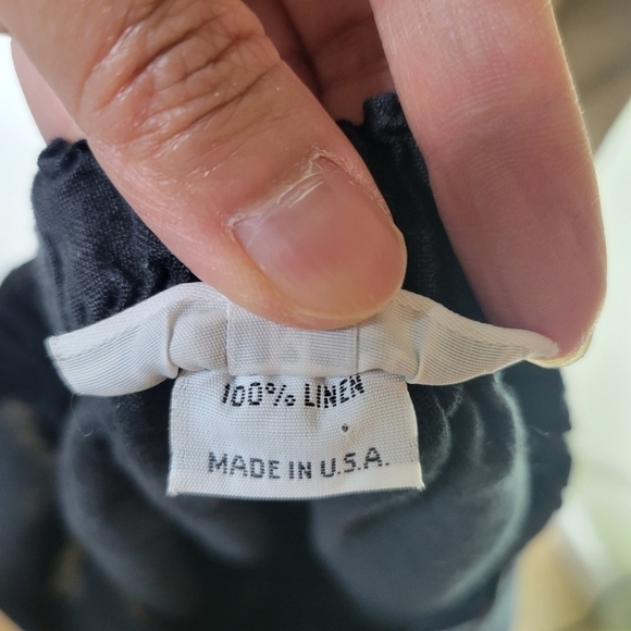 Bryn Walker elastic waist high rise wide leg linen pants black medium - Picture 11 of 11